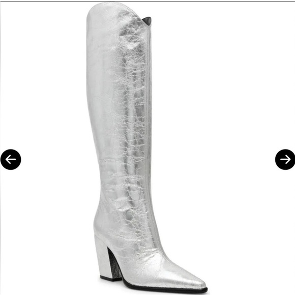 STEVE MADDEN 
Croft Pointed Toe Boots - Silver - Picture 3 of 8